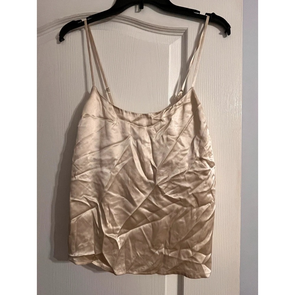 Reformation Beige Silk Cami Tank Top Size